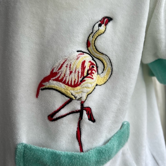 Tombolo Terry Cloth Zip Polo Shirt Flamingo Alligator Organic Cotton XL Resort - Picture 4 of 9